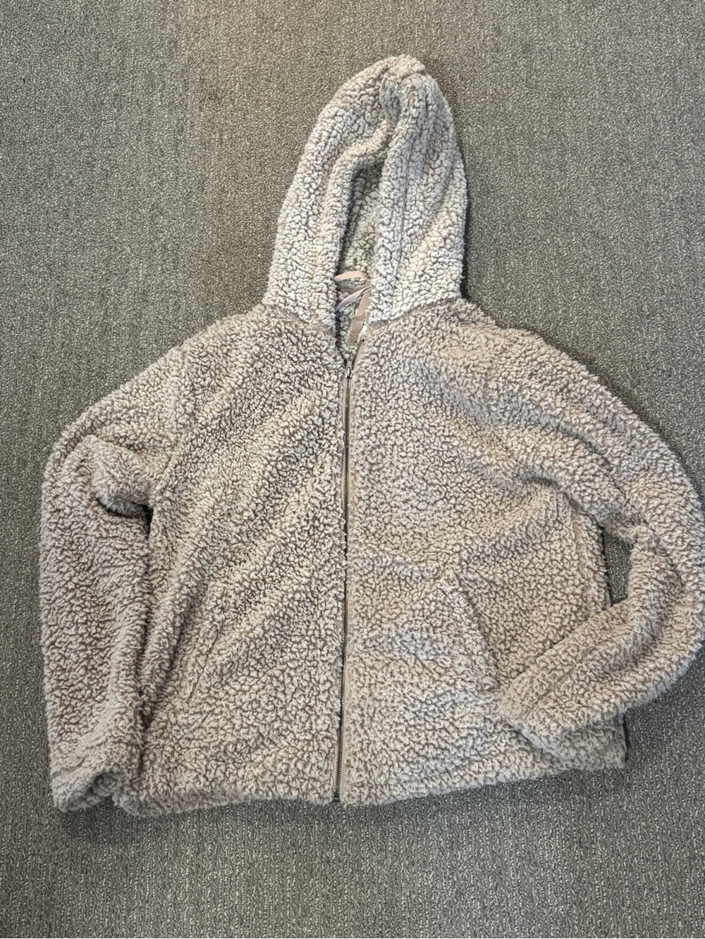 Thread and Supply/Nordstrom Sherpa Zip-Up Hoodie Jacket - Lighting Gray